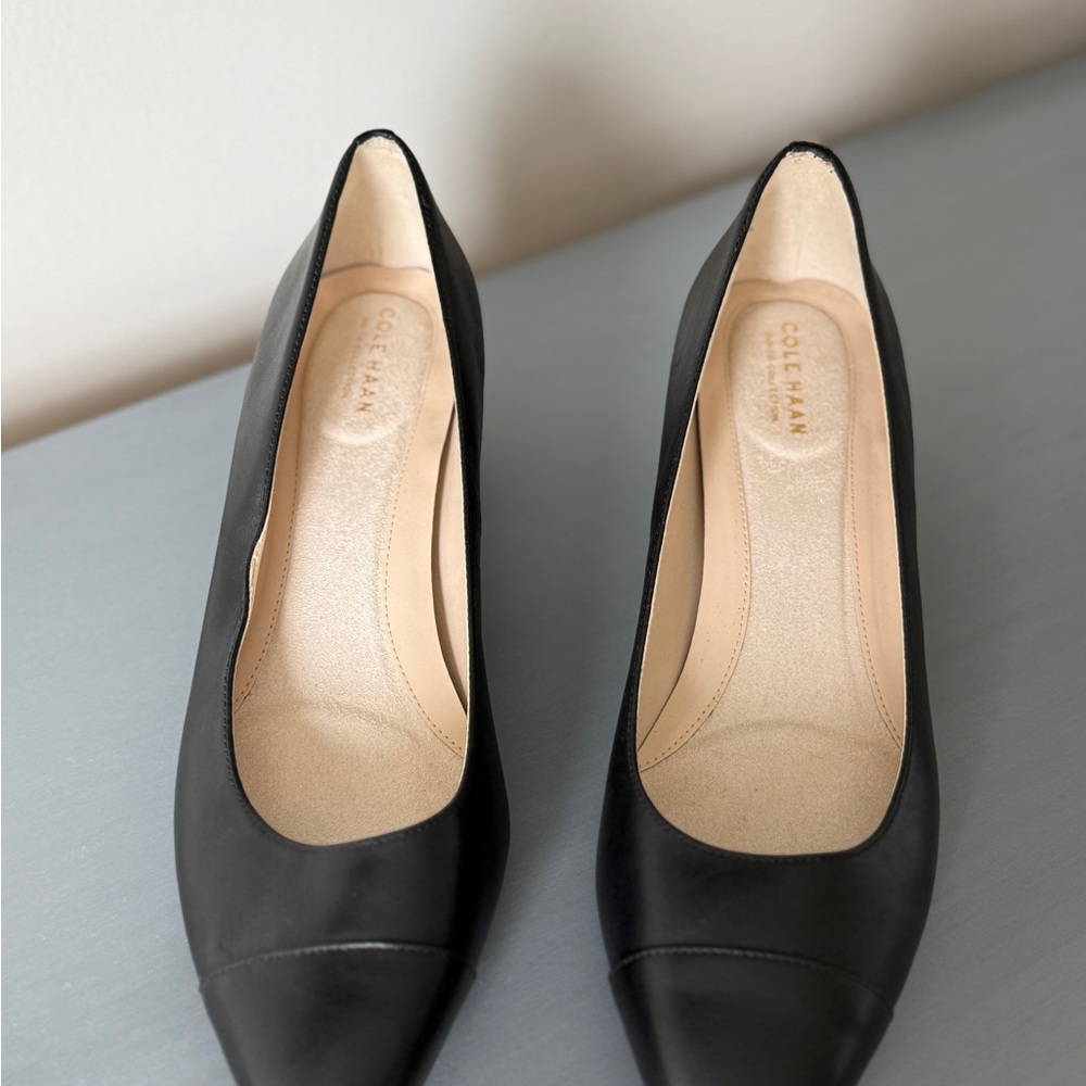 Cole Haan Go-To Waterproof Leather Block Heel Pump Grand Zero